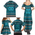 Personalized Power Rugby Xmas Family Matching Summer Maxi Dress and Hawaiian Shirt Australia AFL Mascot