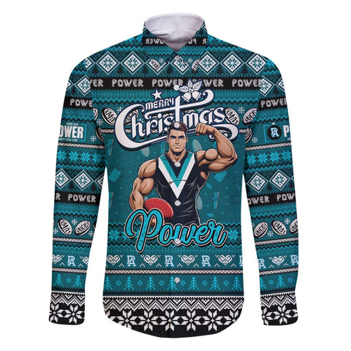 Personalized Power Rugby Xmas Family Matching Summer Maxi Dress and Hawaiian Shirt Australia AFL Mascot