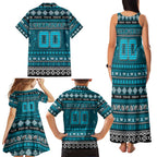 Personalized Power Rugby Xmas Family Matching Tank Maxi Dress and Hawaiian Shirt Australia AFL Mascot