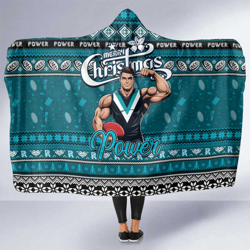 Power Football Xmas Hooded Blanket Australia AFL Mascot