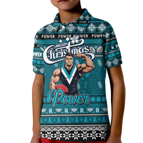 Personalized Power Rugby Xmas Kid Polo Shirt Australia AFL Mascot