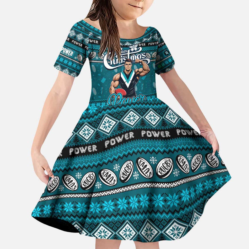 Personalized Power Rugby Xmas Kid Short Sleeve Dress Australia AFL Mascot