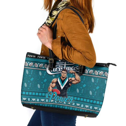 Power Football Xmas Leather Tote Bag Australia AFL Mascot