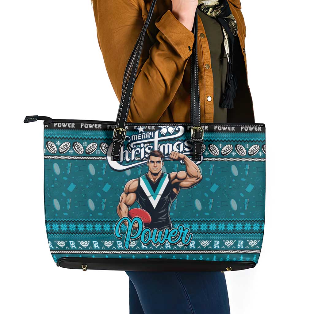 Power Football Xmas Leather Tote Bag Australia AFL Mascot