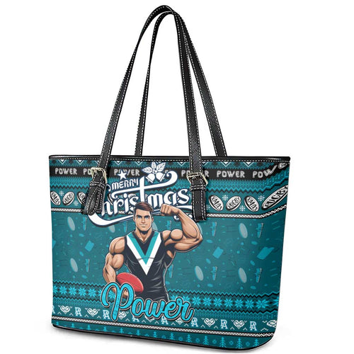 Power Football Xmas Leather Tote Bag Australia AFL Mascot