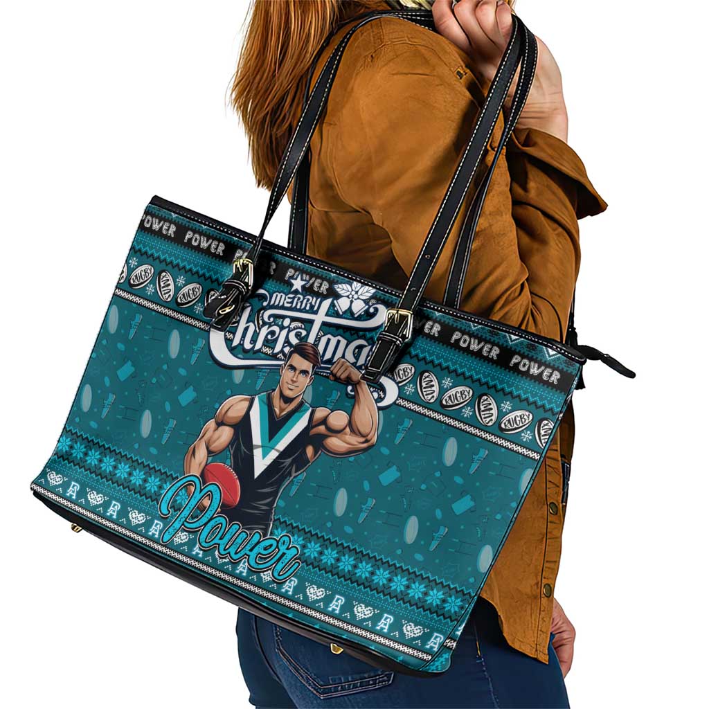 Power Football Xmas Leather Tote Bag Australia AFL Mascot
