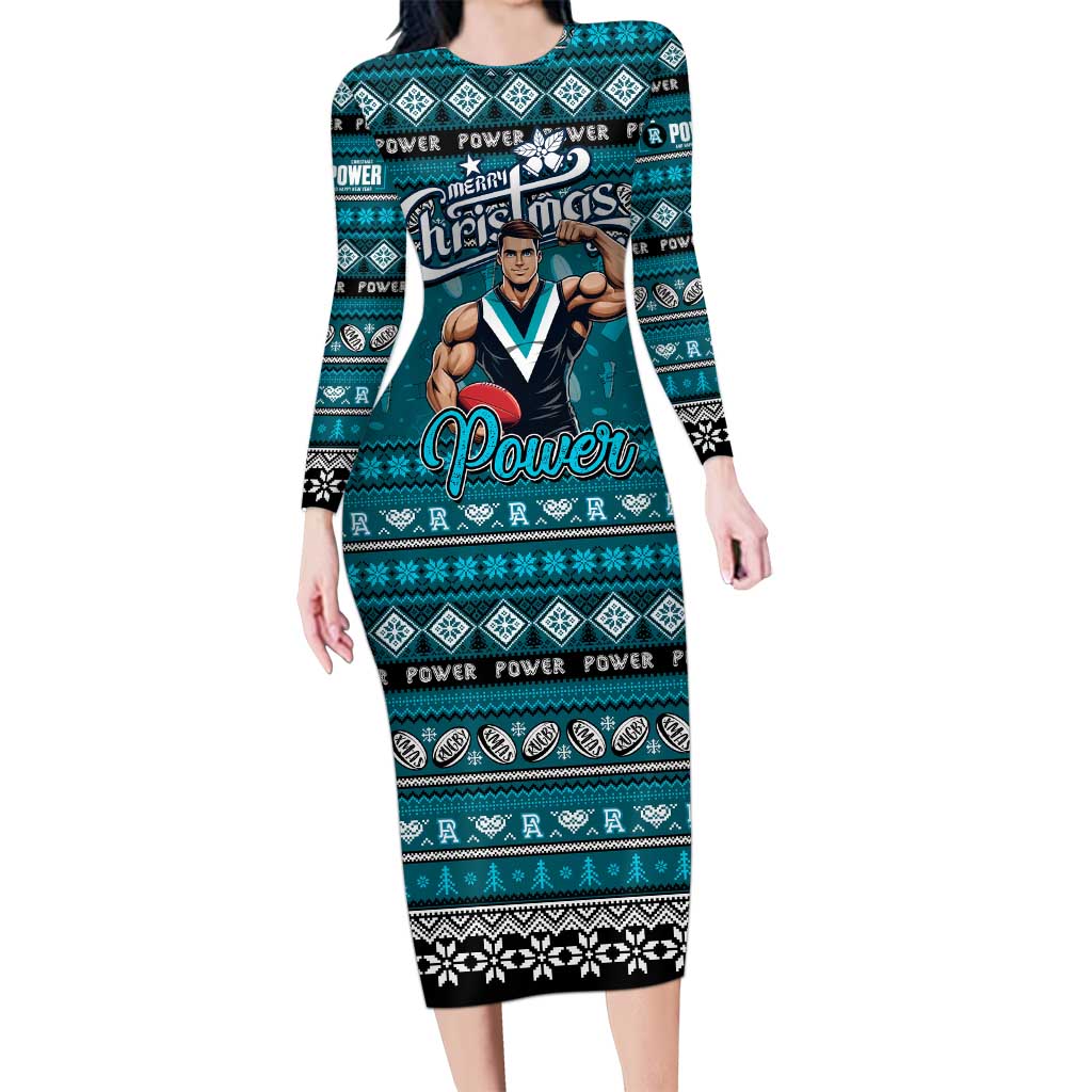 Personalized Power Rugby Xmas Long Sleeve Bodycon Dress Australia AFL Mascot
