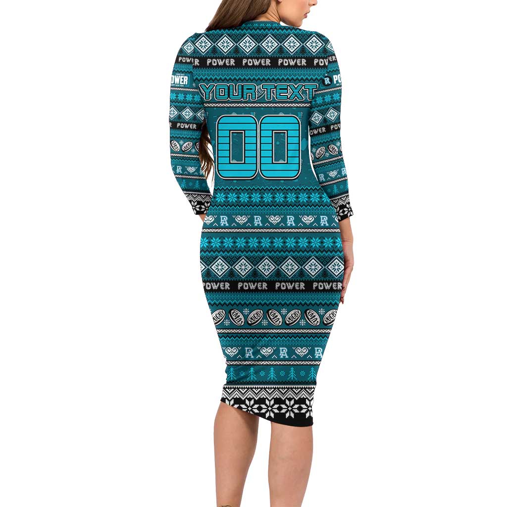 Personalized Power Rugby Xmas Long Sleeve Bodycon Dress Australia AFL Mascot