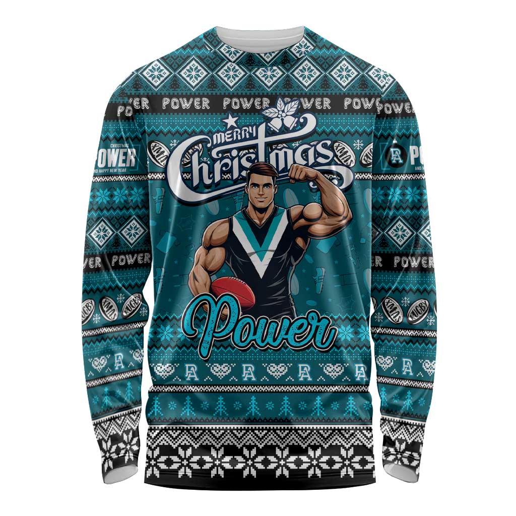 Personalized Power Rugby Xmas Long Sleeve Shirt Australia AFL Mascot