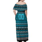 Personalized Power Rugby Xmas Off Shoulder Maxi Dress Australia AFL Mascot
