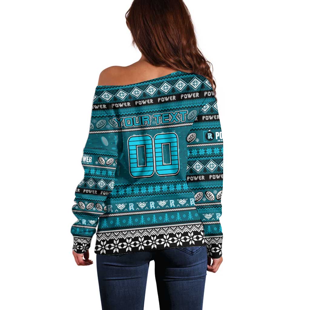 Personalized Power Rugby Xmas Off Shoulder Sweater Australia AFL Mascot