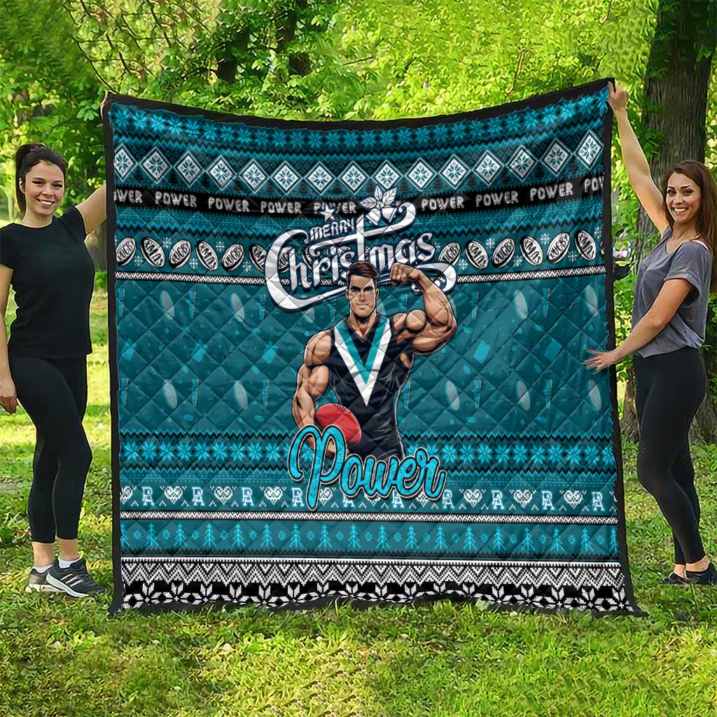 Power Football Xmas Quilt Australia AFL Mascot