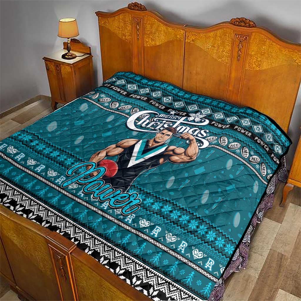 Power Football Xmas Quilt Australia AFL Mascot