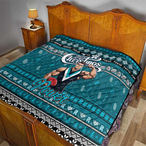 Power Football Xmas Quilt Australia AFL Mascot