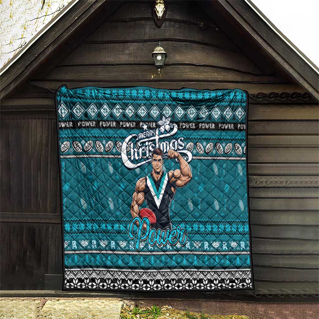Power Football Xmas Quilt Australia AFL Mascot