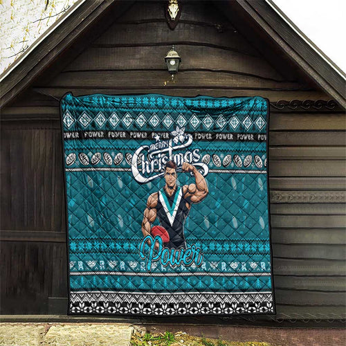 Power Football Xmas Quilt Australia AFL Mascot