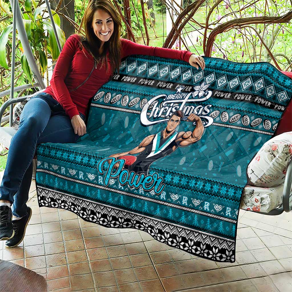 Power Football Xmas Quilt Australia AFL Mascot