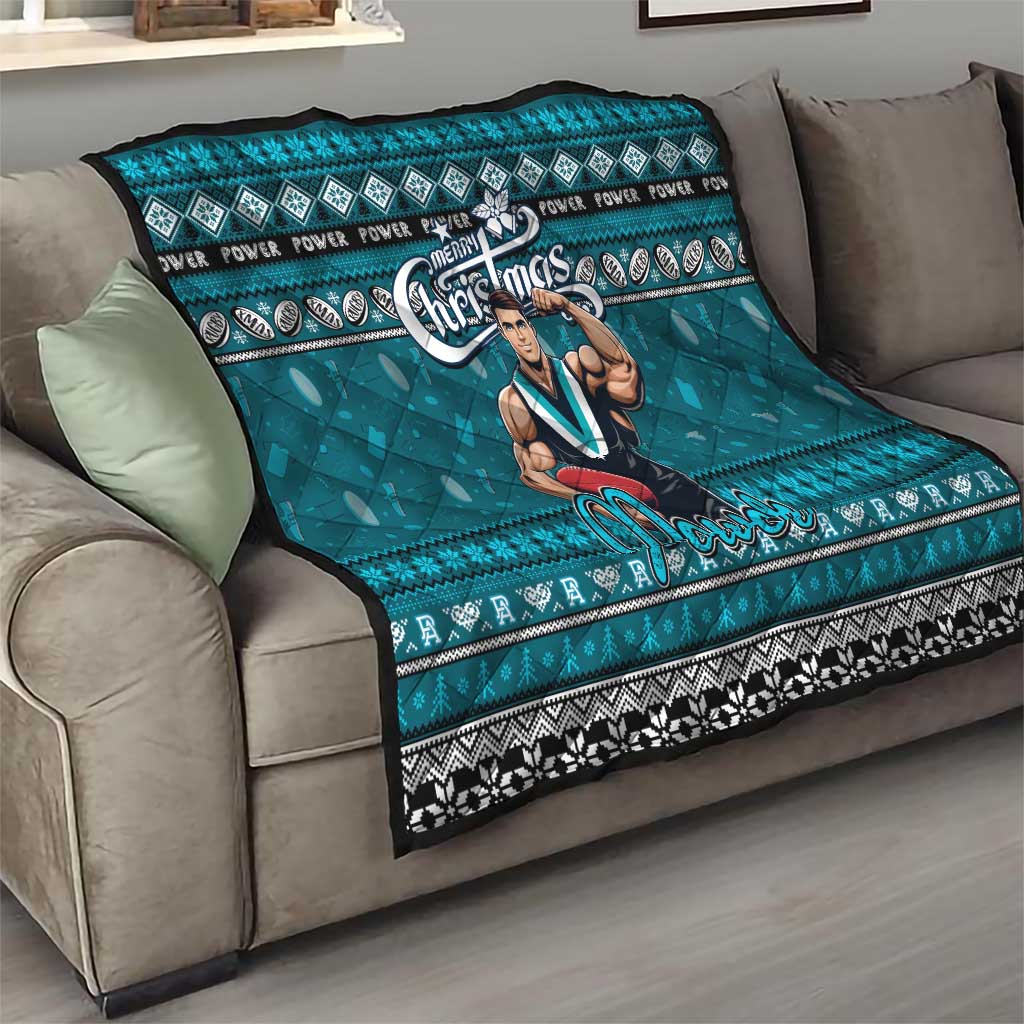 Power Football Xmas Quilt Australia AFL Mascot