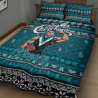 Power Football Xmas Quilt Bed Set Australia AFL Mascot