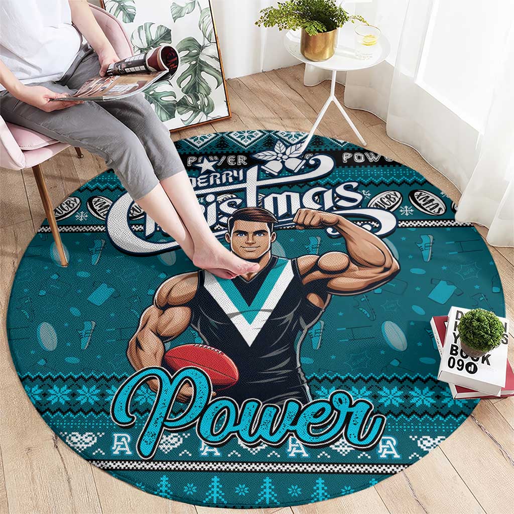 Power Football Xmas Round Carpet Australia AFL Mascot