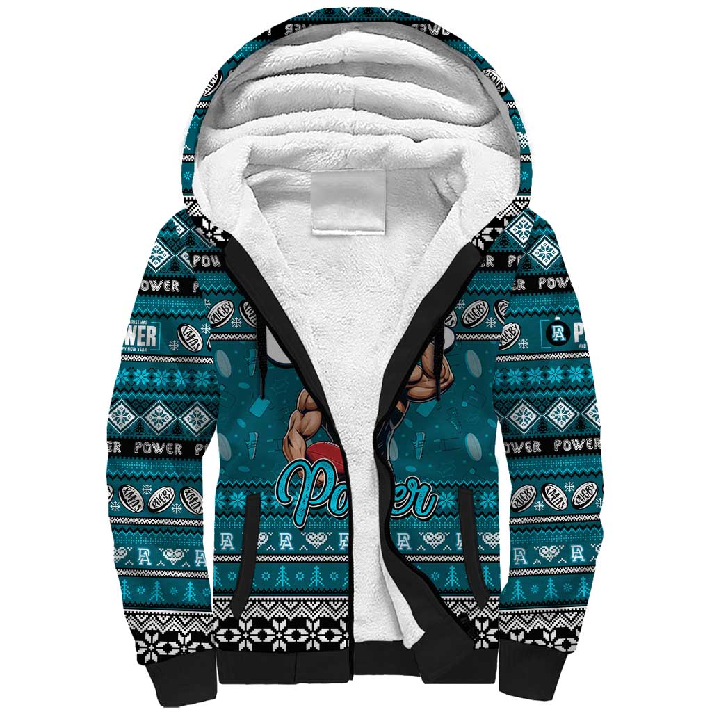 Personalized Power Rugby Xmas Sherpa Hoodie Australia AFL Mascot