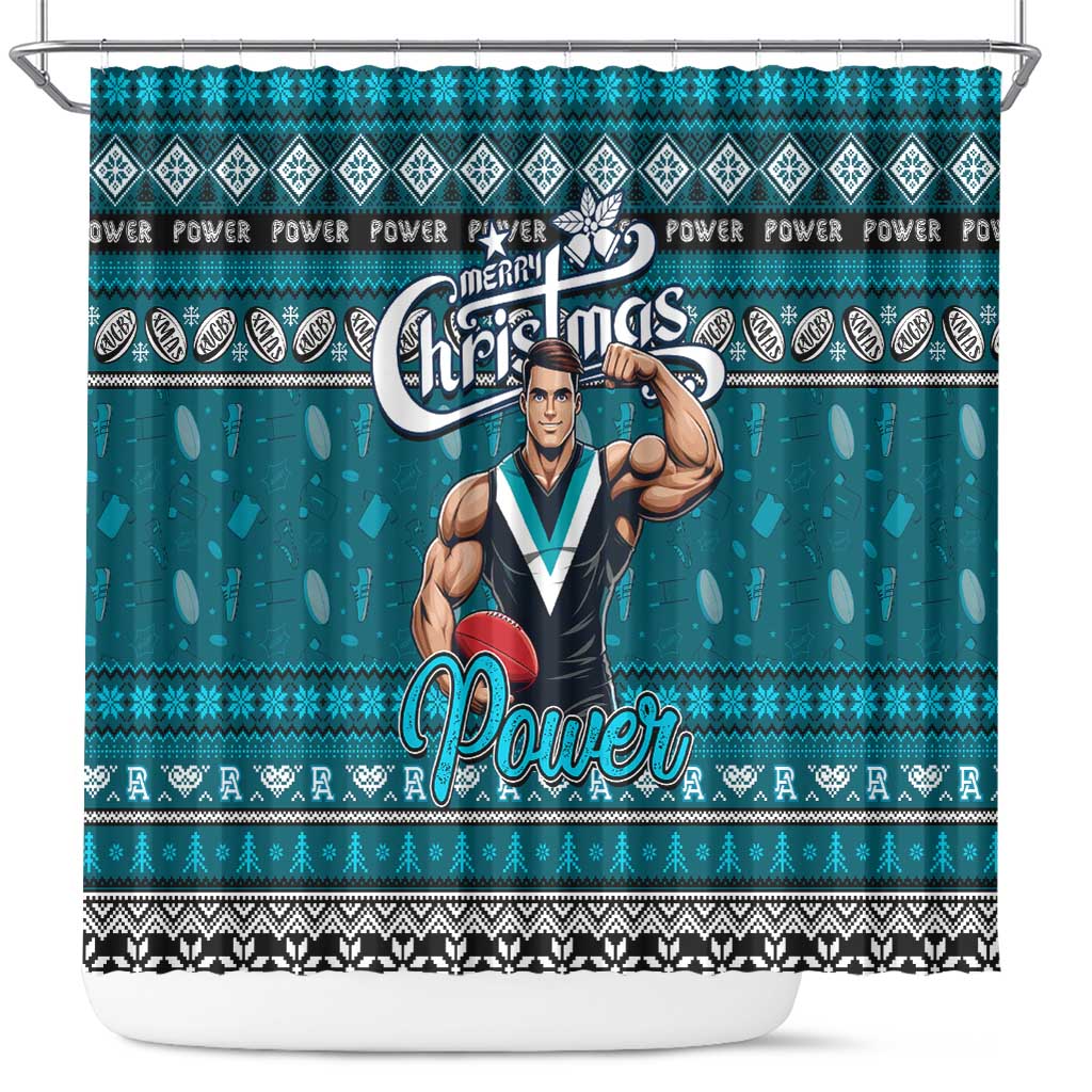 Power Football Xmas Shower Curtain Australia AFL Mascot