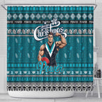 Power Football Xmas Shower Curtain Australia AFL Mascot