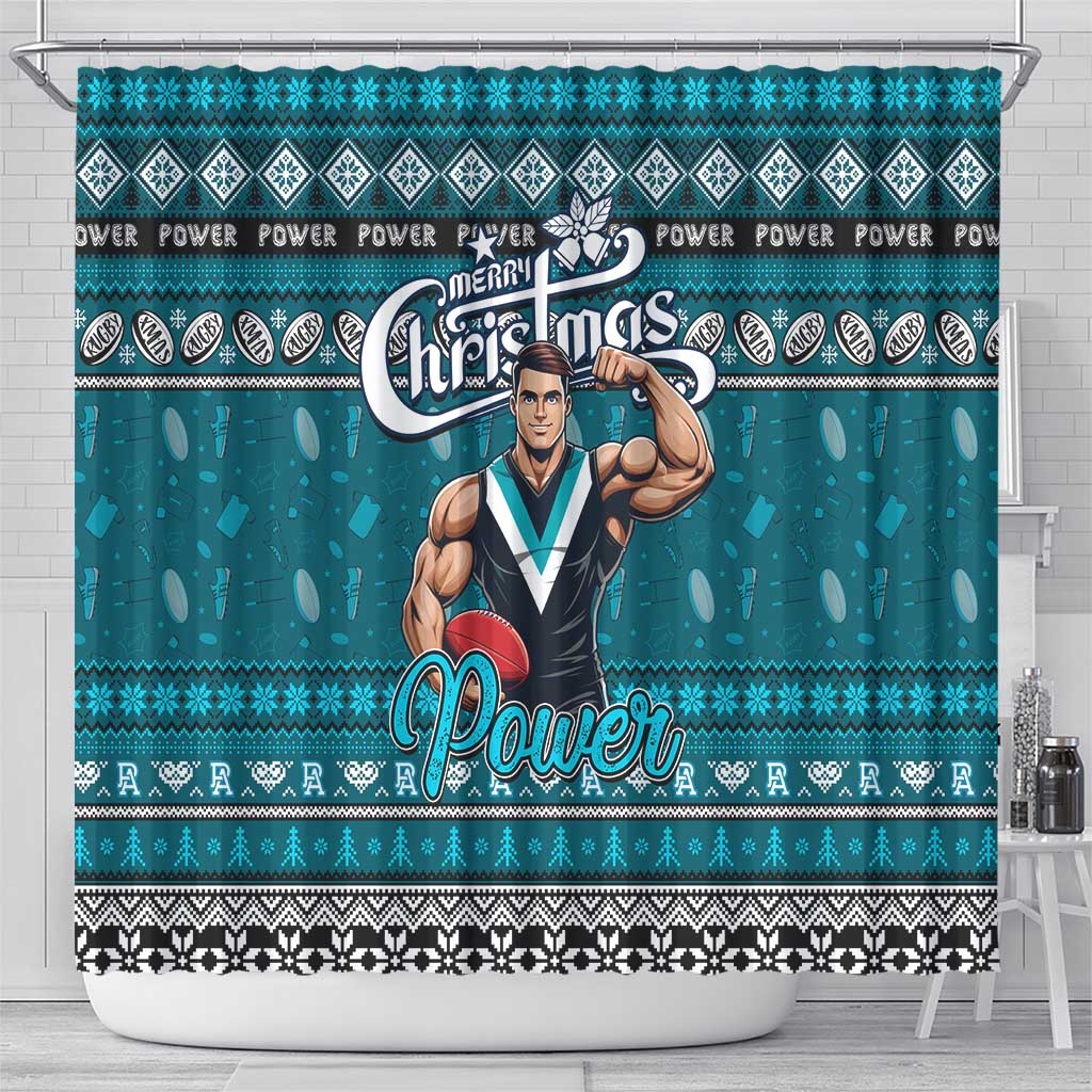 Power Football Xmas Shower Curtain Australia AFL Mascot