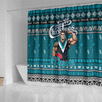 Power Football Xmas Shower Curtain Australia AFL Mascot