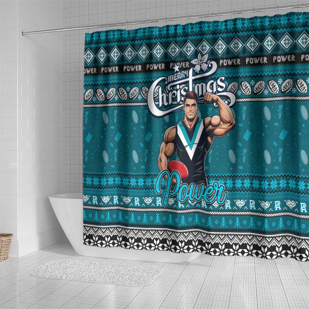 Power Football Xmas Shower Curtain Australia AFL Mascot