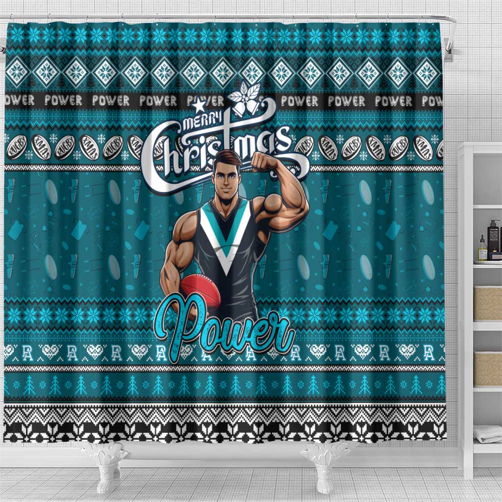 Power Football Xmas Shower Curtain Australia AFL Mascot