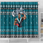 Power Football Xmas Shower Curtain Australia AFL Mascot