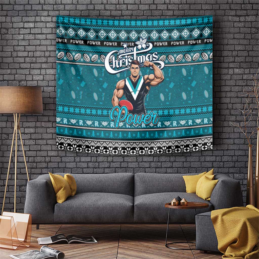 Power Football Xmas Tapestry Australia AFL Mascot