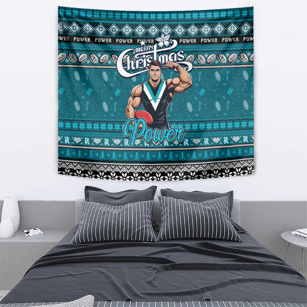 Power Football Xmas Tapestry Australia AFL Mascot