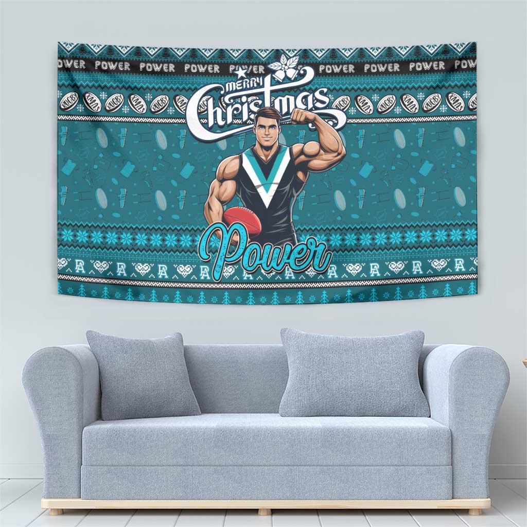 Power Football Xmas Tapestry Australia AFL Mascot