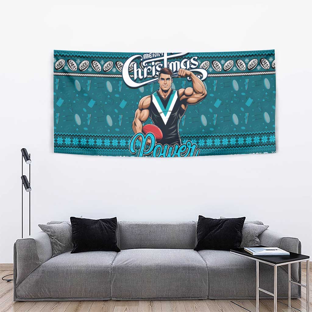 Power Football Xmas Tapestry Australia AFL Mascot