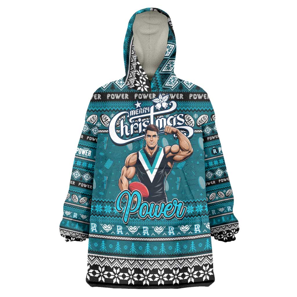 Personalized Power Rugby Xmas Wearable Blanket Hoodie Australia AFL Mascot