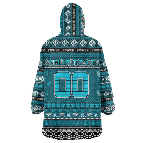 Personalized Power Rugby Xmas Wearable Blanket Hoodie Australia AFL Mascot