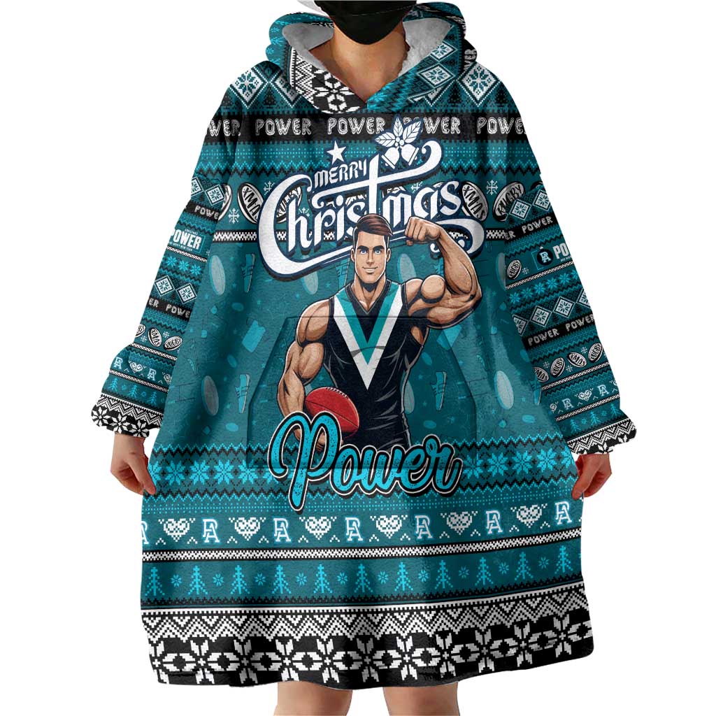 Personalized Power Rugby Xmas Wearable Blanket Hoodie Australia AFL Mascot
