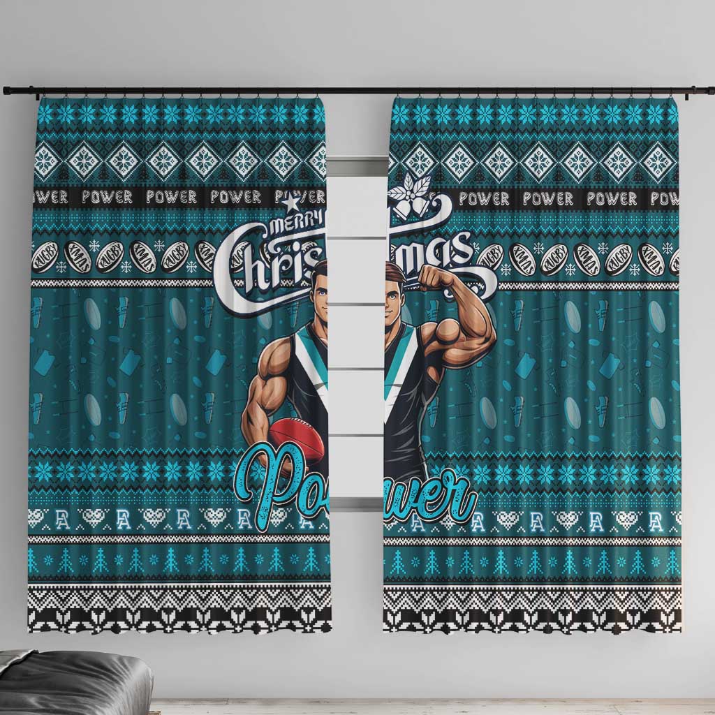 Power Football Xmas Window Curtain Australia AFL Mascot