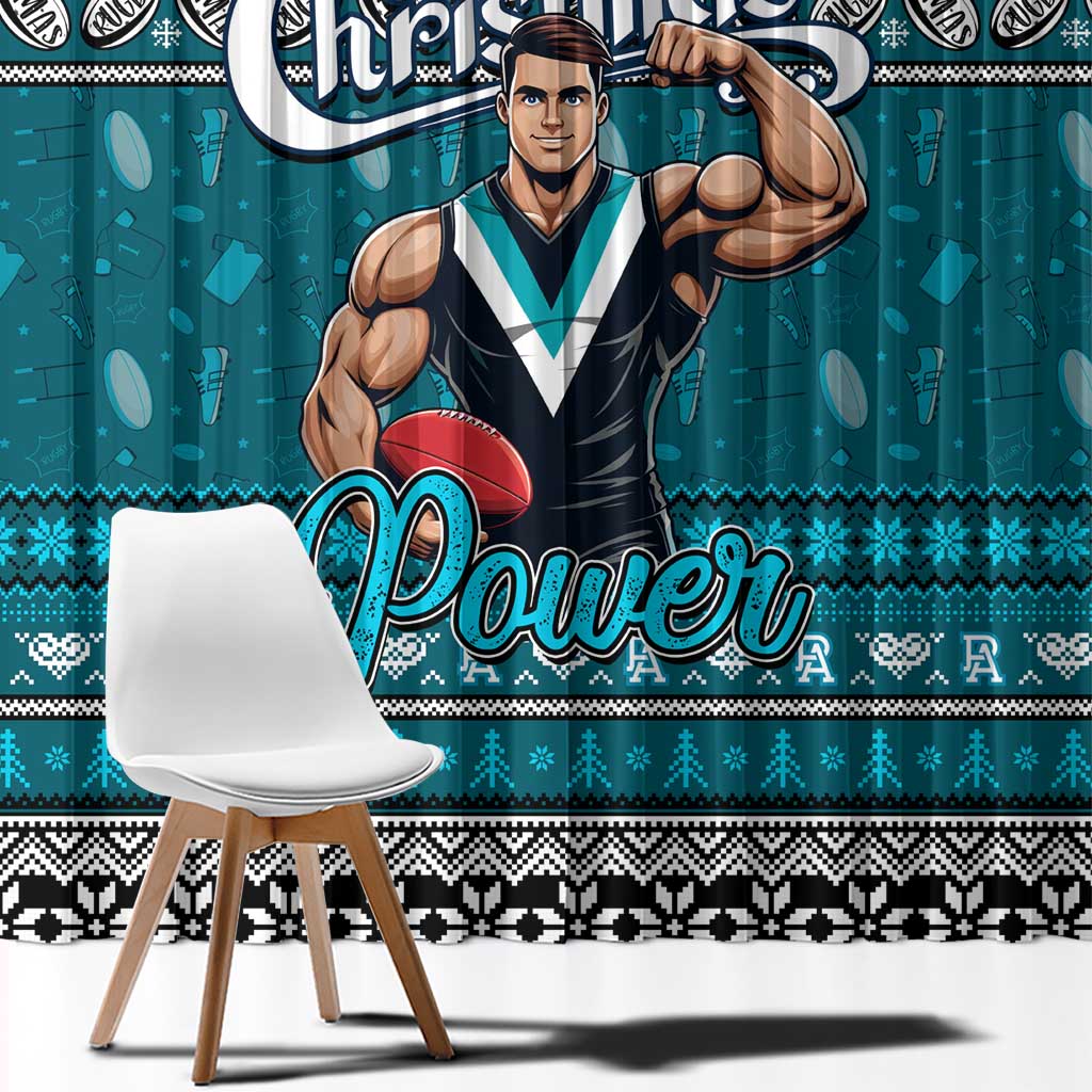 Power Football Xmas Window Curtain Australia AFL Mascot