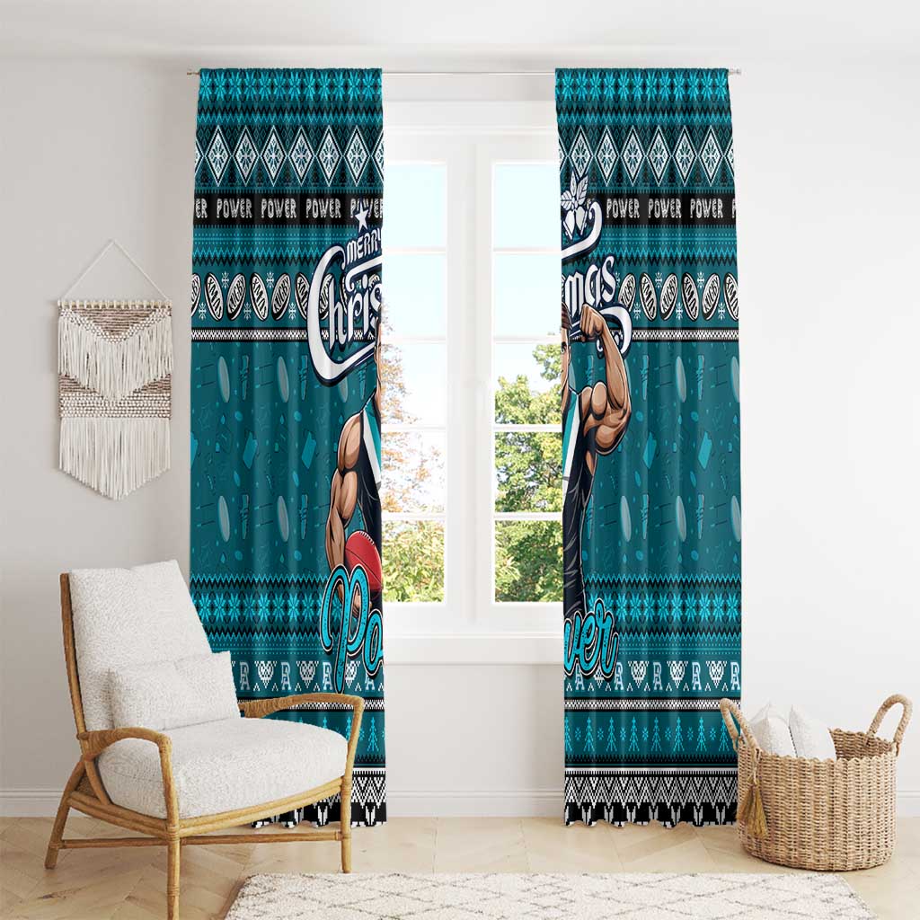 Power Football Xmas Window Curtain Australia AFL Mascot