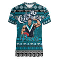Personalized Power Rugby Xmas Women V-Neck T-Shirt Australia AFL Mascot