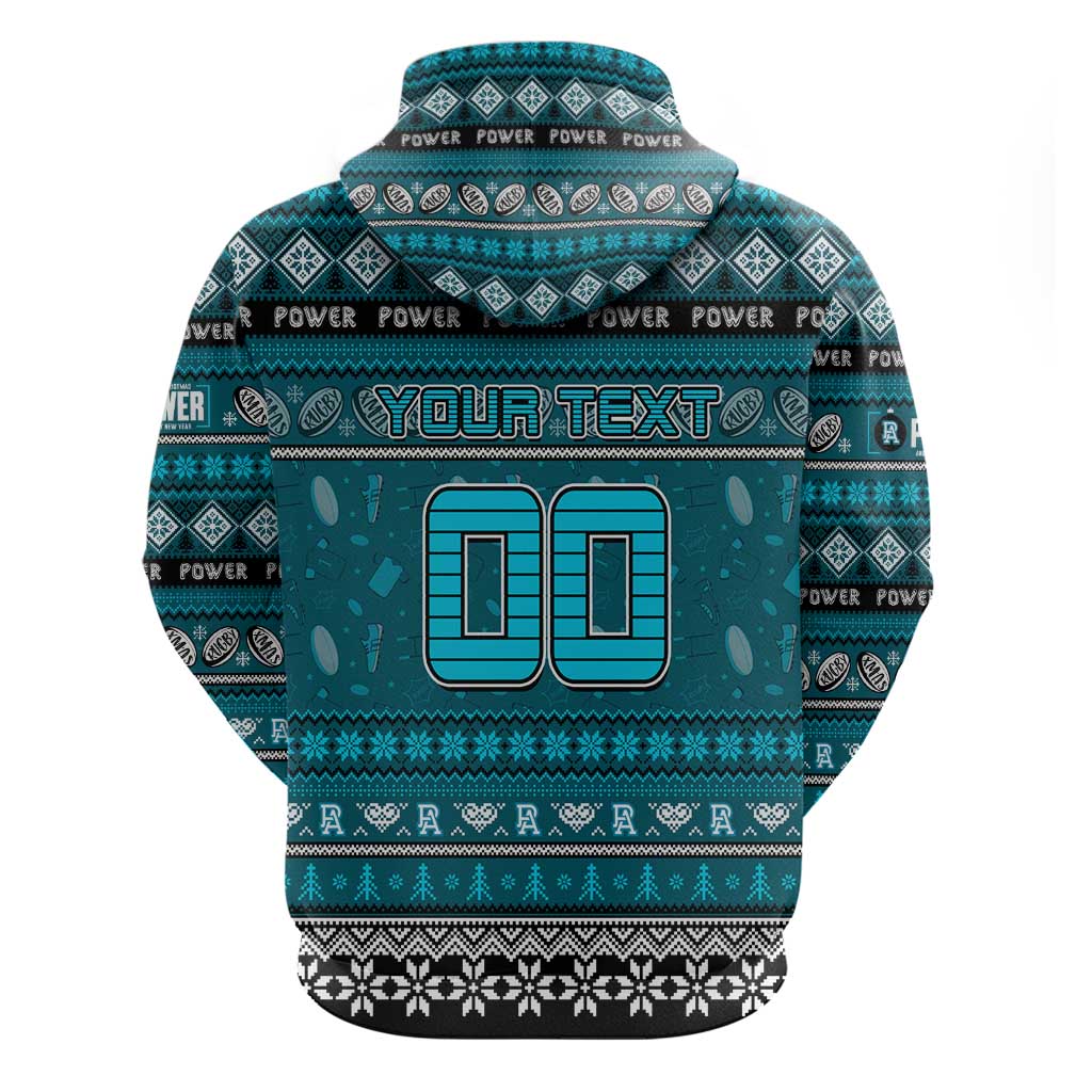 Personalized Power Rugby Xmas Zip Hoodie Australia AFL Mascot
