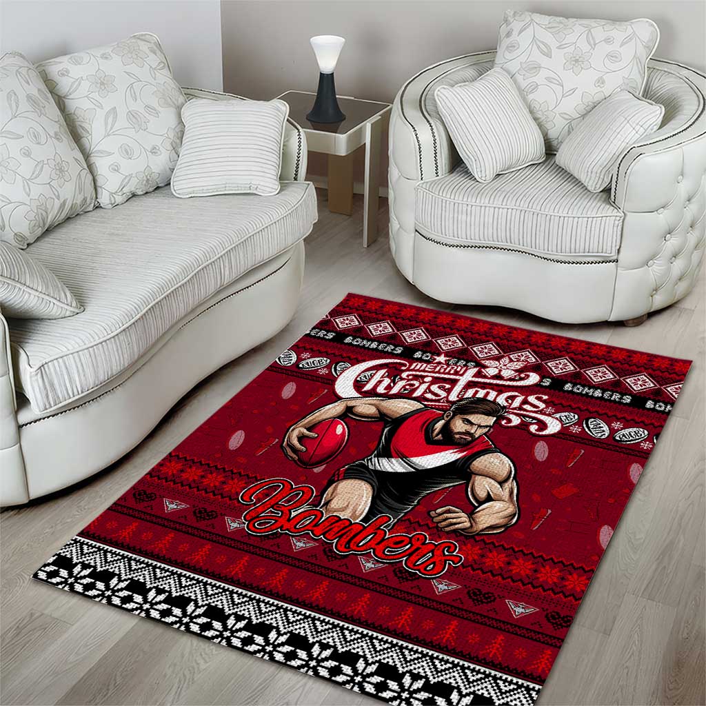 Bombers Football Xmas Area Rug Australia AFL Mascot