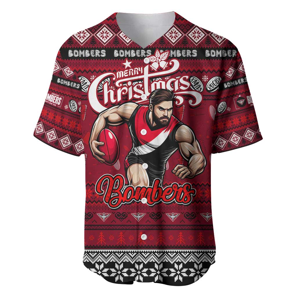 Personalized Bombers Rugby Xmas Baseball Jersey Australia AFL Mascot