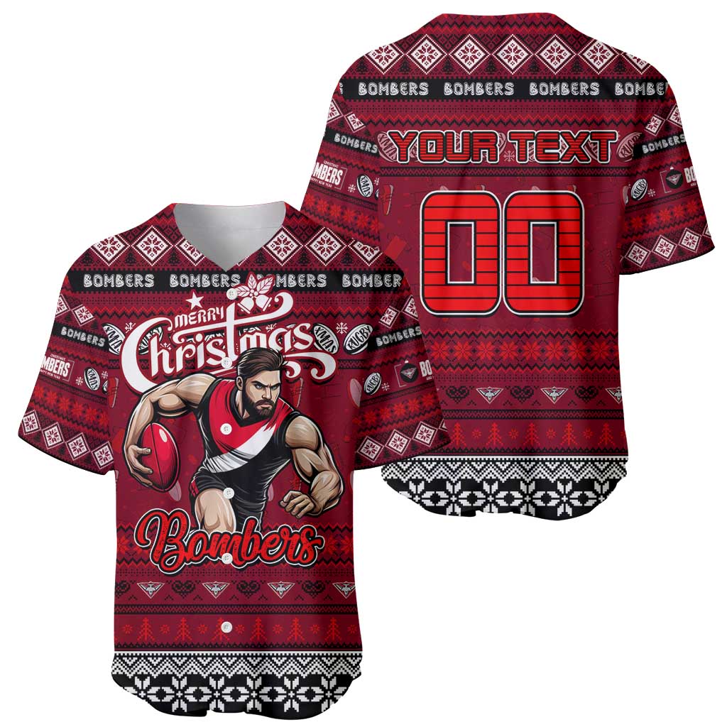 Personalized Bombers Rugby Xmas Baseball Jersey Australia AFL Mascot