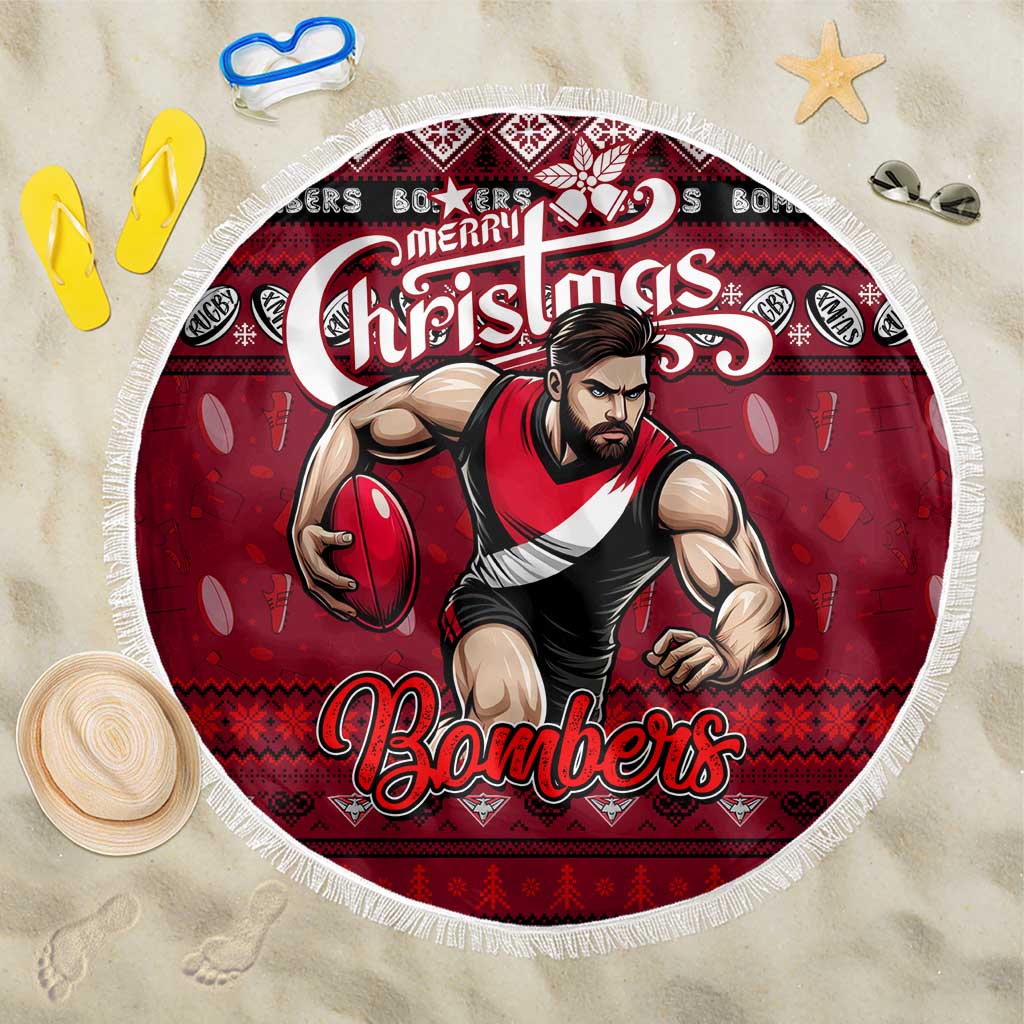 Bombers Football Xmas Beach Blanket Australia AFL Mascot