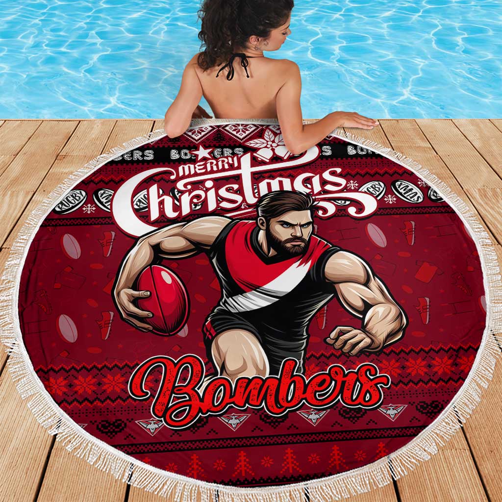 Bombers Football Xmas Beach Blanket Australia AFL Mascot