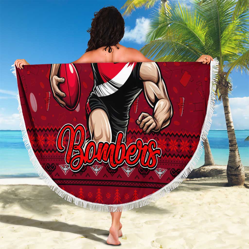 Bombers Football Xmas Beach Blanket Australia AFL Mascot